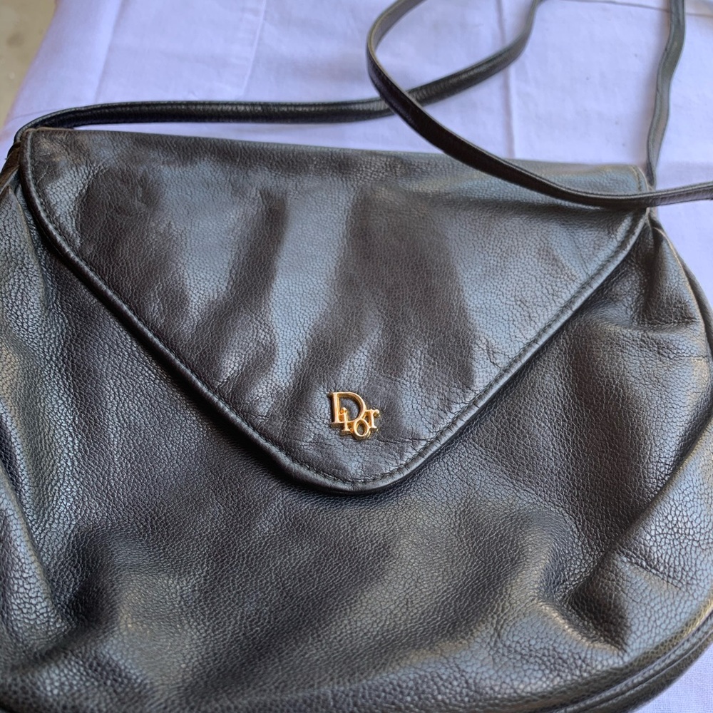 Vintage Black Christian Dior crossbody purse